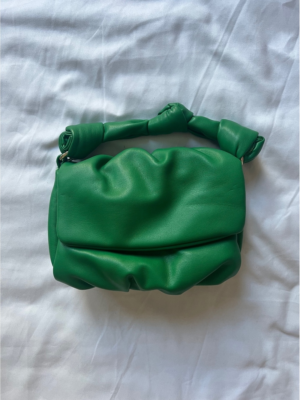 Zara Green Ruched Mini Shoulder Bag - Picture 3 of 6